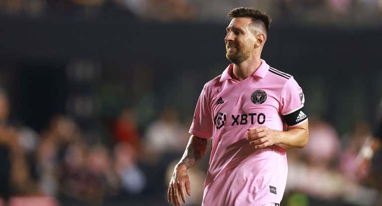 Messi se lamenta durante el partido ante Nashville.