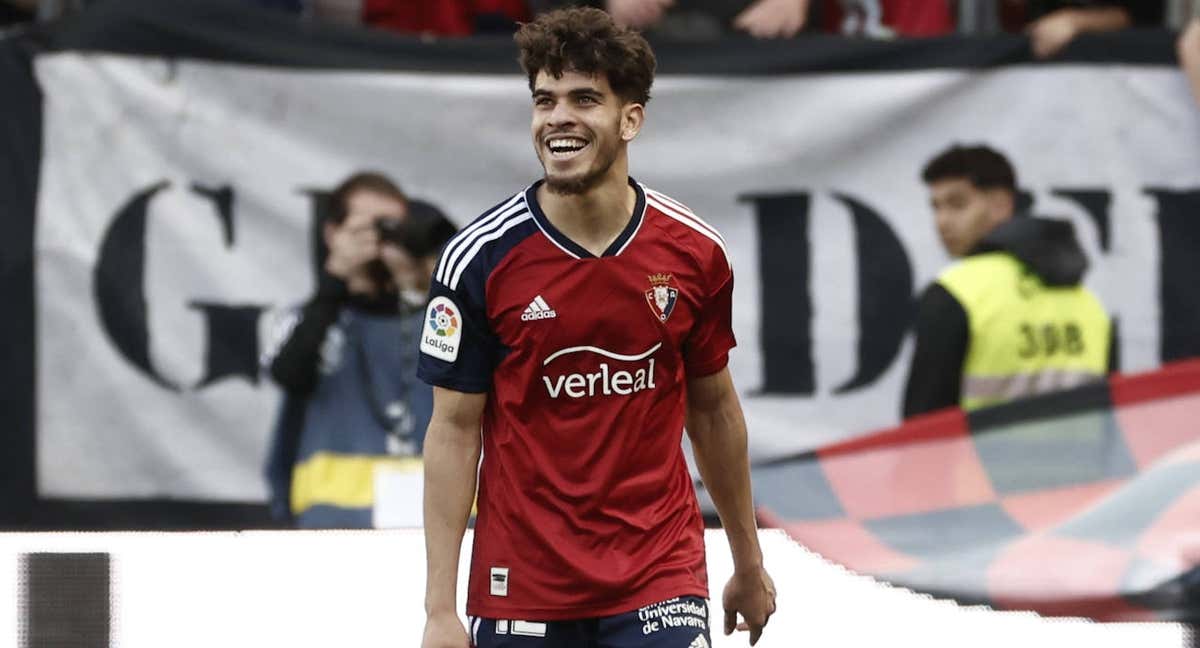 Abde, sonriente, en un partido de la pasada temporada con Osasuna./EFE