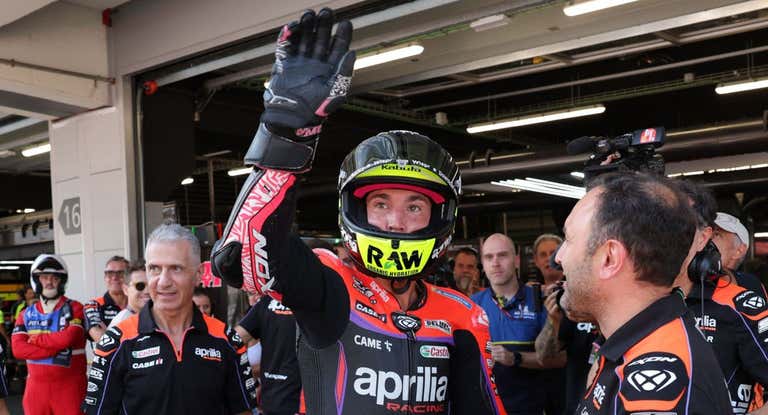 Aleix Espargaró, tras su sesión en Cataluña.
