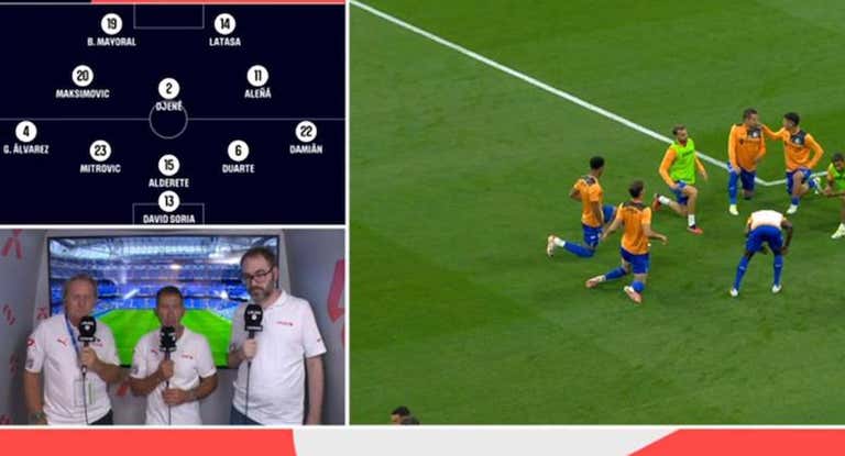 M+ LaLiga TV emitió el calentamiento con la mosca del Real Madrid.