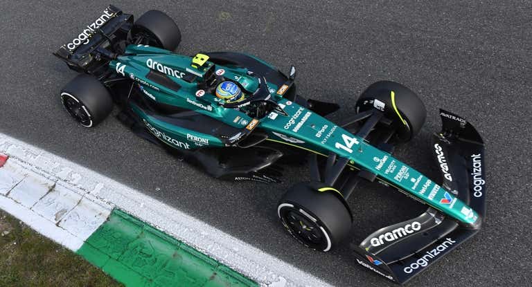 Fernando Alonso, durante la clasificación del GP de Italia de F1 2023.