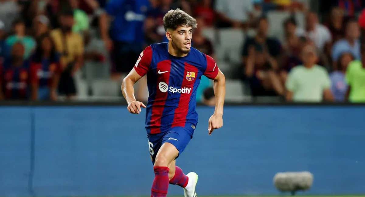 Abde, con el Barcelona./EFE