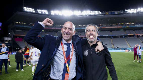 El presidente de la RFEF, suspendido por FIFA, Luis Rubiales con el seleccionador Jorge Vilda./RFEF