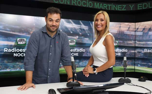 Edu Pidal y Rocío Martínez, los presentadores de 'Radioestadio Noche'.  ONDA CERO