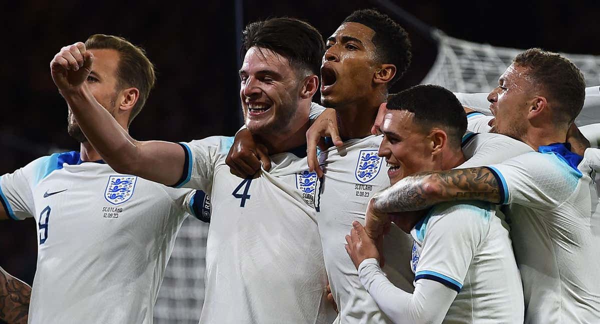 Bellingham, celebrando el 0-2 contra Escocia.
