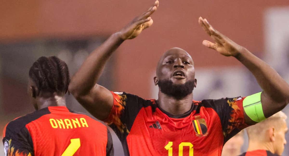 Lukaku celebra un gol con Bélgica./EFE