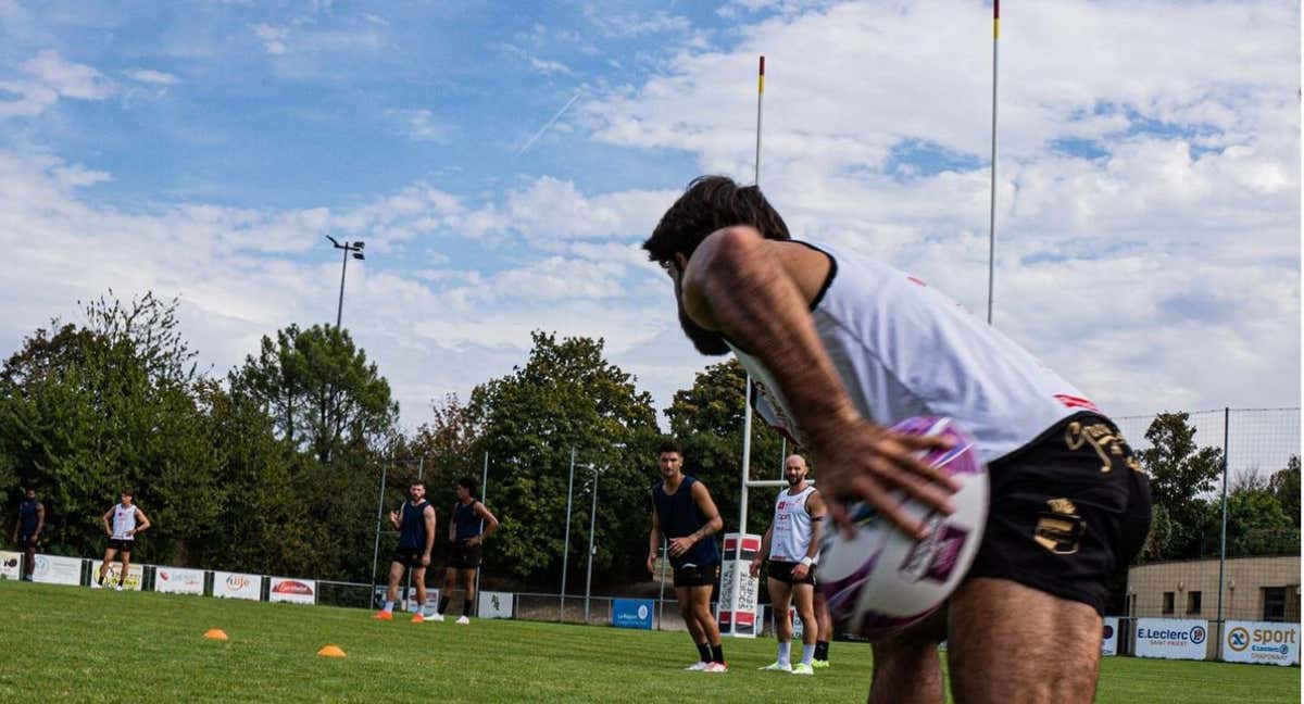 Pol Plá entrenando con Monaco Rugby 7s. /Pol Plá