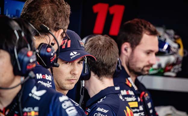 Sergio Pérez, durante el GP de Singapur de F1 2023.  EFE