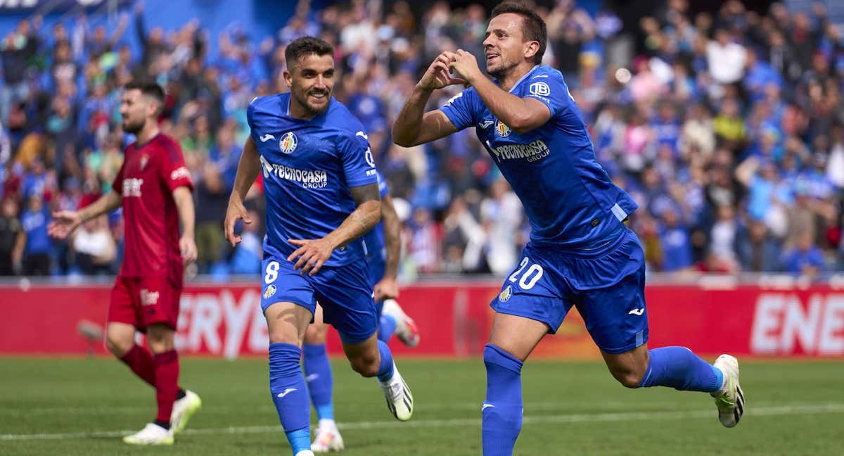 Maksimovic celebra el 3-2. /GETTY