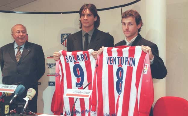 Solari y Venturin, refuerzos de invierno del Atlético de Madrid en 1999.  EFE