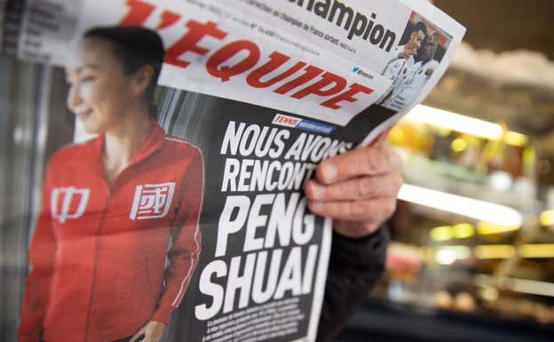 Peng Shuai, en la portada de L'Equipe. EFE