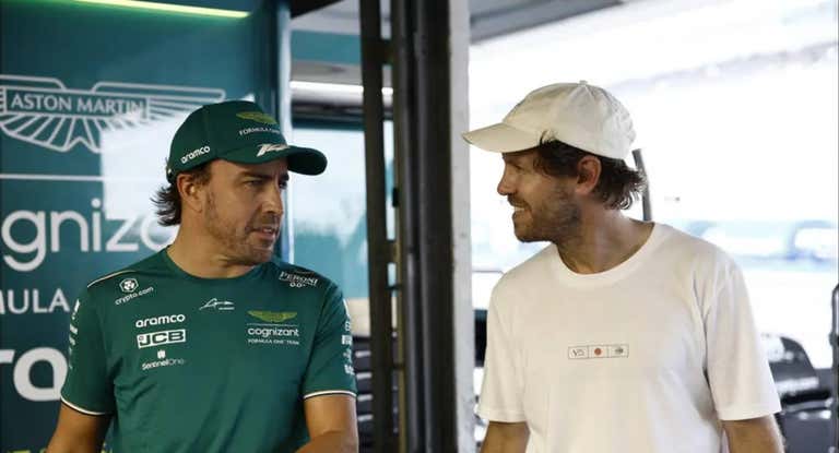 Alonso y Vettel, hoy, en Suzuka.