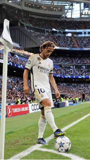 Modric, durante el partido ante el Unión.  AFP