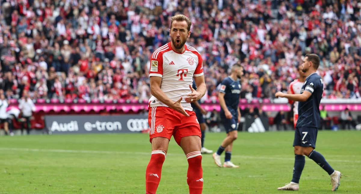Harry Kane celebra uno de sus goles al Bochum.