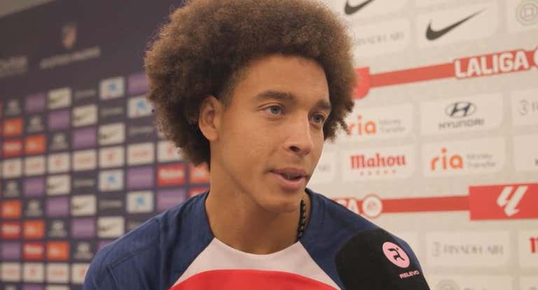 Axel Witsel atiende a Relevo antes de recibir al Real Madrid en el Cívitas Metropolitano.