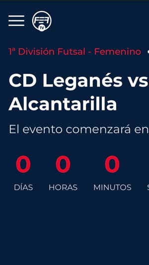 El partido entre el CD Leganés y La Boca Te Lía Futsal Alcantarilla no se pudo seguir en directo.  RELEVO