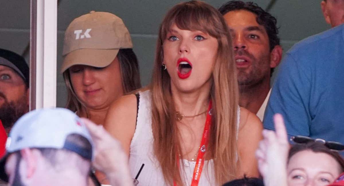 Taylor Swift en el palco de Arrowhead Stadium.