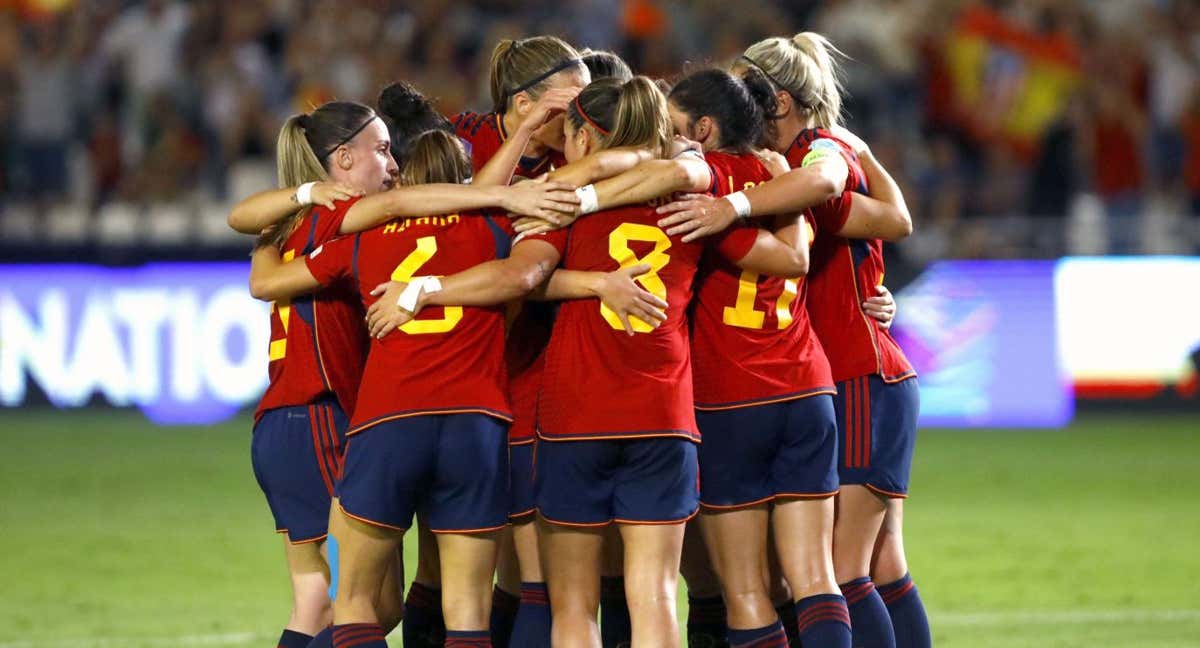 La Selección española celebra uno de los goles a Suiza. /EFE