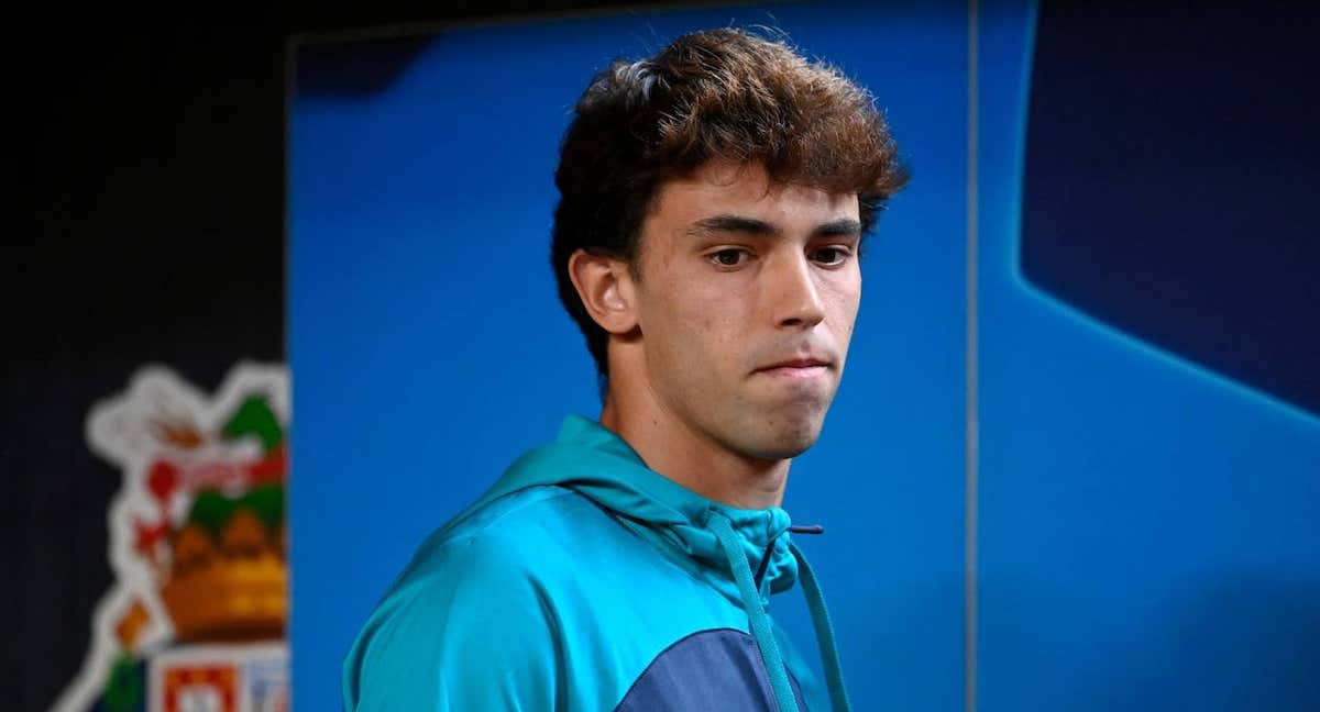 João Félix, antes de la conferencia de prensa. /AFP