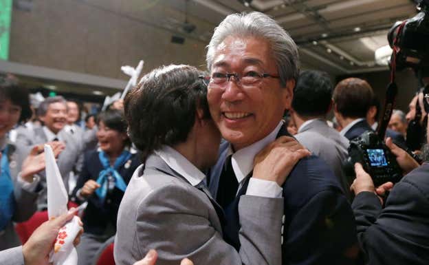 Takeda, presidente del Comité Olímpico de Japón, tras la elección de Tokio 2020.  REUTERS/Marcos Brindicci