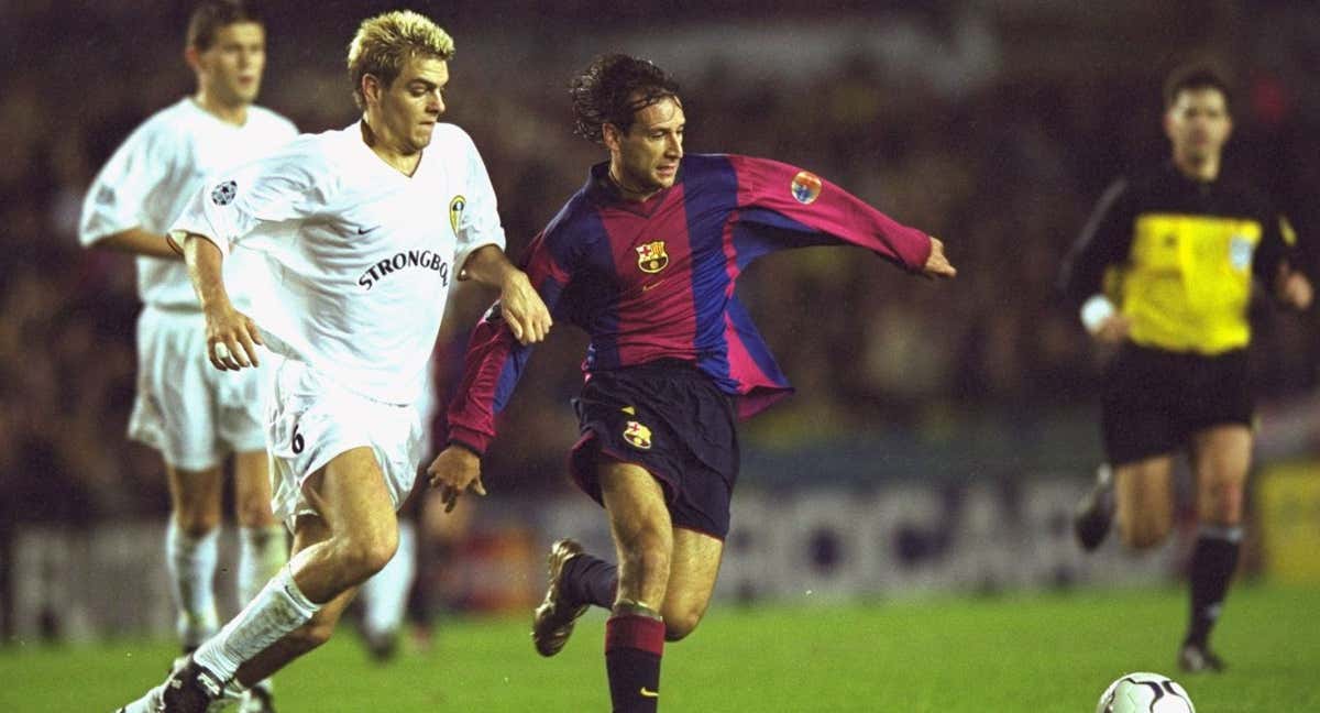 Alfonso Pérez en un partido durante su etapa en el Barça. /GETTY