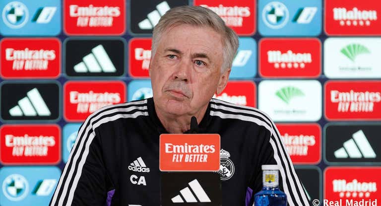 Ancelotti, en rueda de prensa.