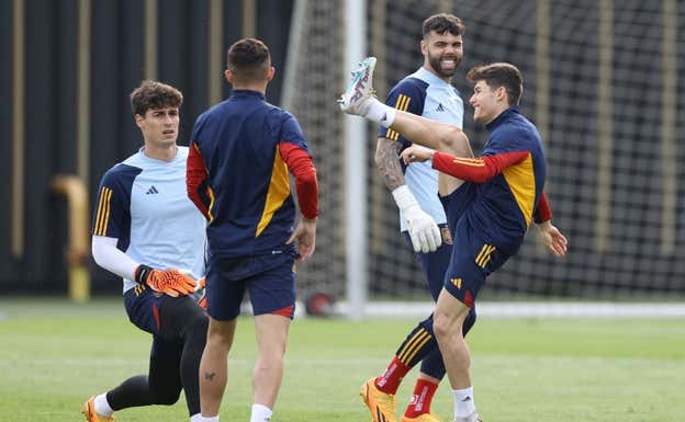 Kepa y Fran García en un entrenamiento.  Getty Images