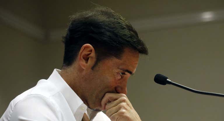 Marcelino García Toral en una rueda de prensa.