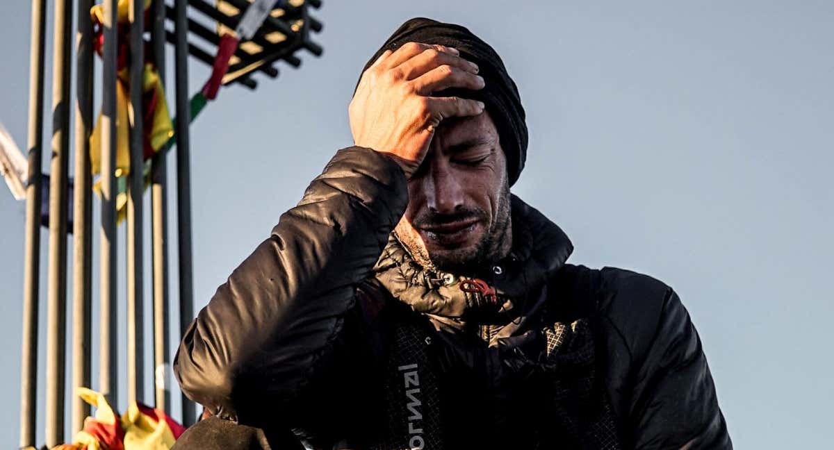 Kilian Jornet durante su desafío.