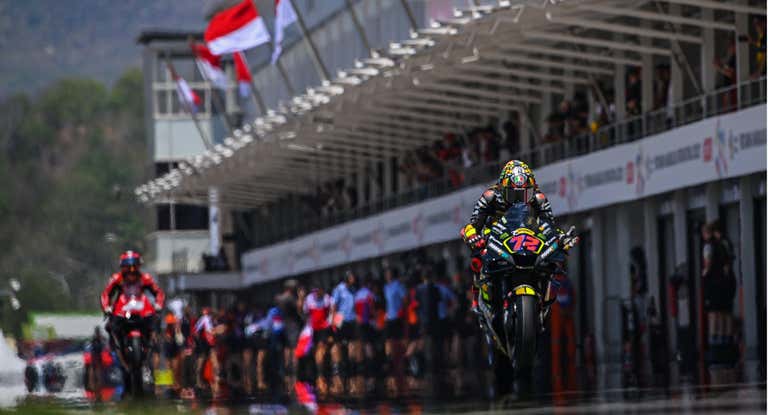Marco Bezzecchi, en los primeros entrenamientos del Gran Premio de Indonesia.