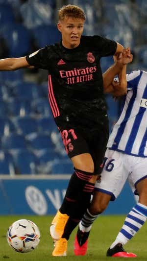 Odegaard jugando con el Real Madrid. Agencias