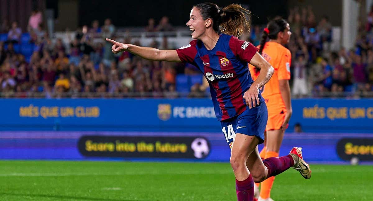 Aitana Bonmatí celebrando un gol. /FC BARCELONA