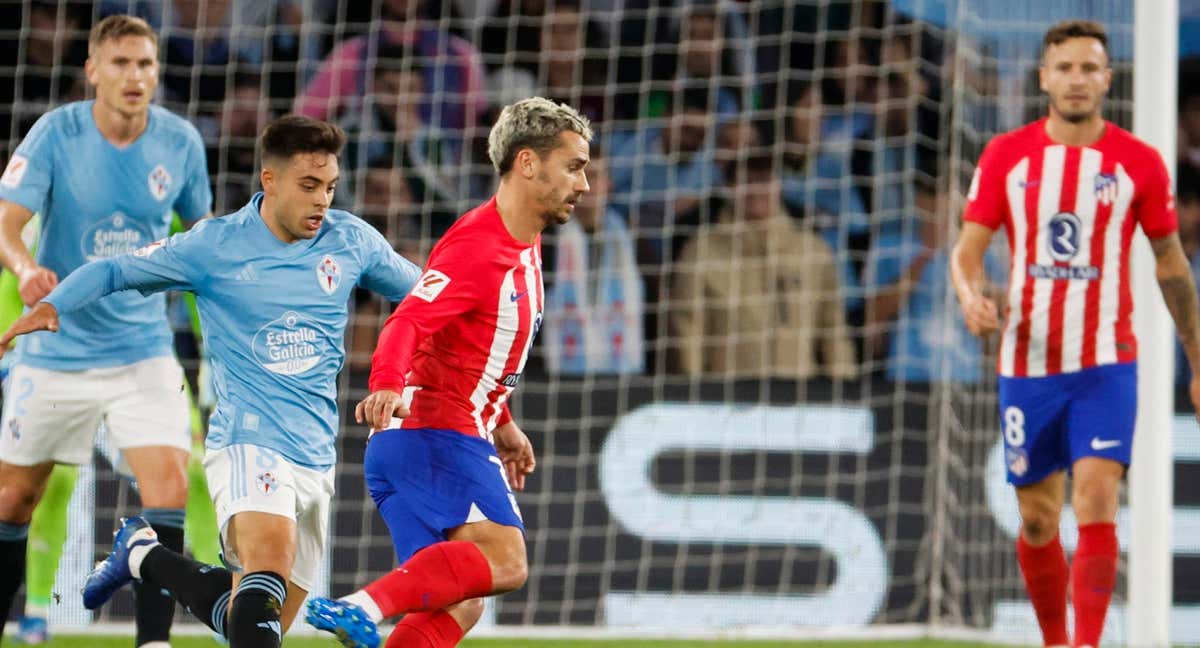 Griezmann, durante el partido entre el Celta y el Atlético de Madrid./EFE/Lavanderia