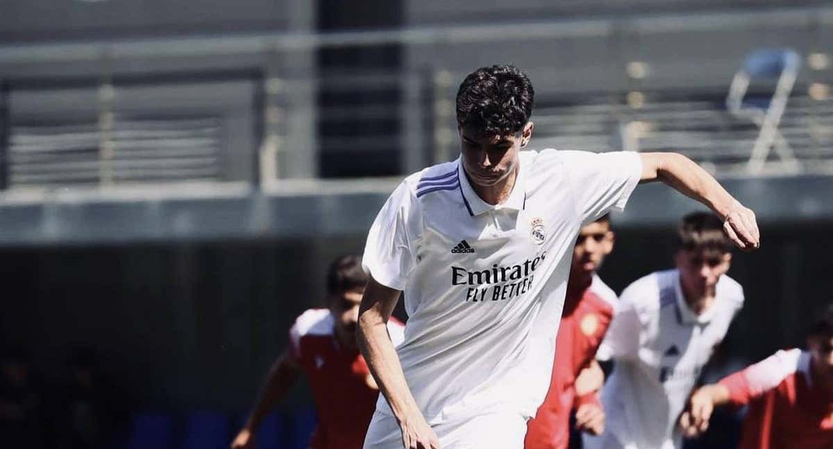 Jacobo Ortega, en un partido con el Real Madrid./IG JACOBO ORTEGA