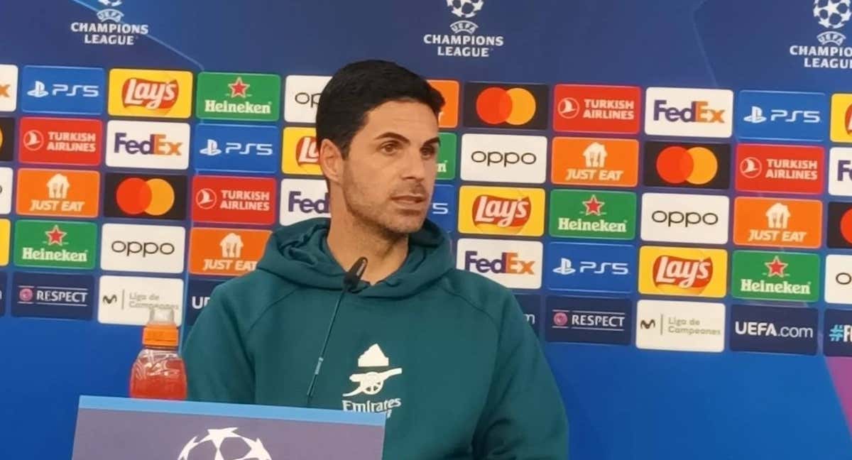 Mikel Arteta, en la sala de prensa del Sánchez-Pizjuán./S. S.