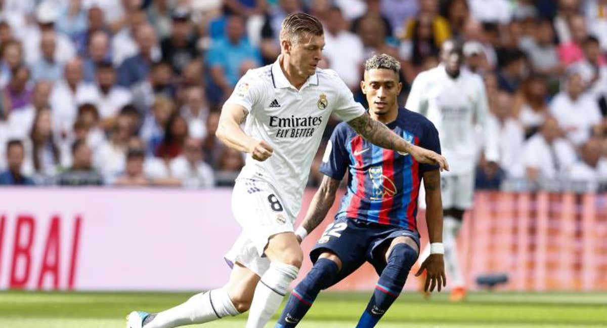 Toni Kroos, durante uno de los clásicos del curso pasado./AFP