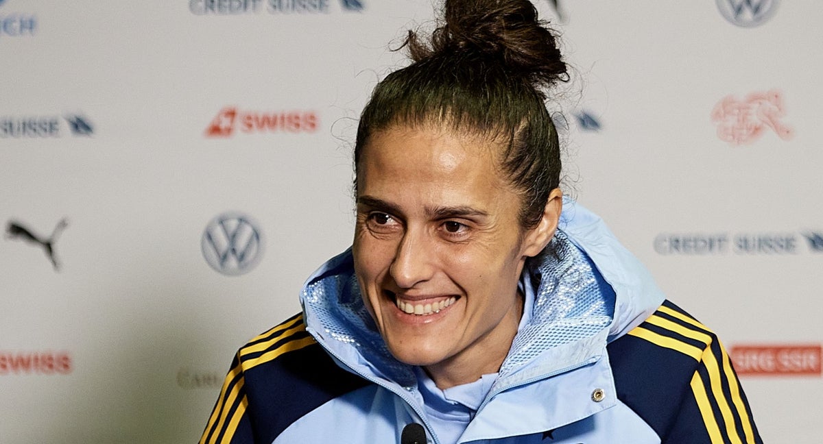 Montse Tomé, seleccionadora española, en rueda de prensa.