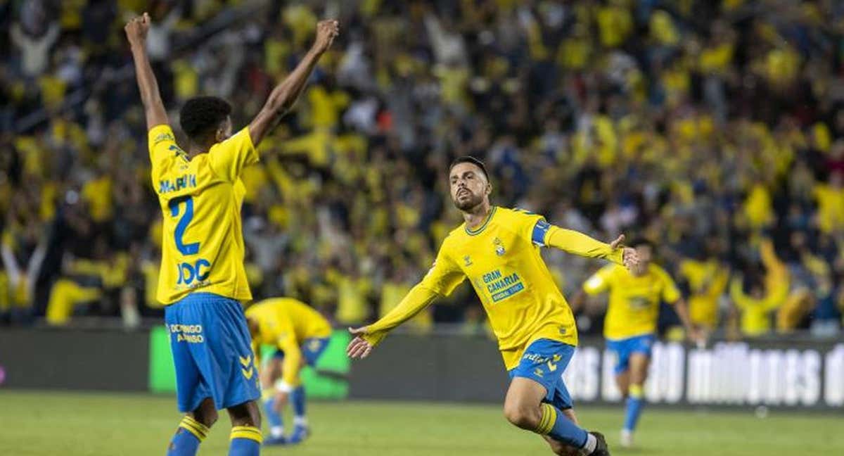 Kirian Rodríguez celebrando su gol ante el Atlético de Madrid. /EFE