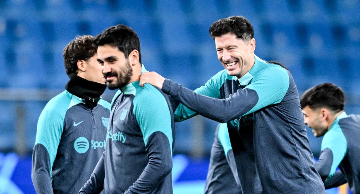 Sesión de entrenamiento del Barcelona en Hamburgo.