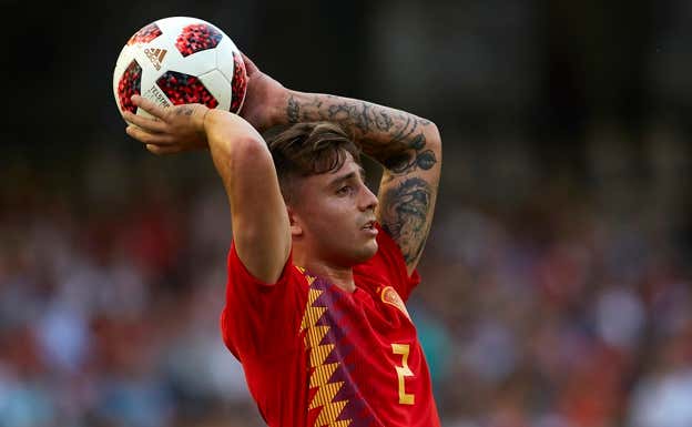 Pablo Maffeo, con la selección sub21 de España.  Getty
