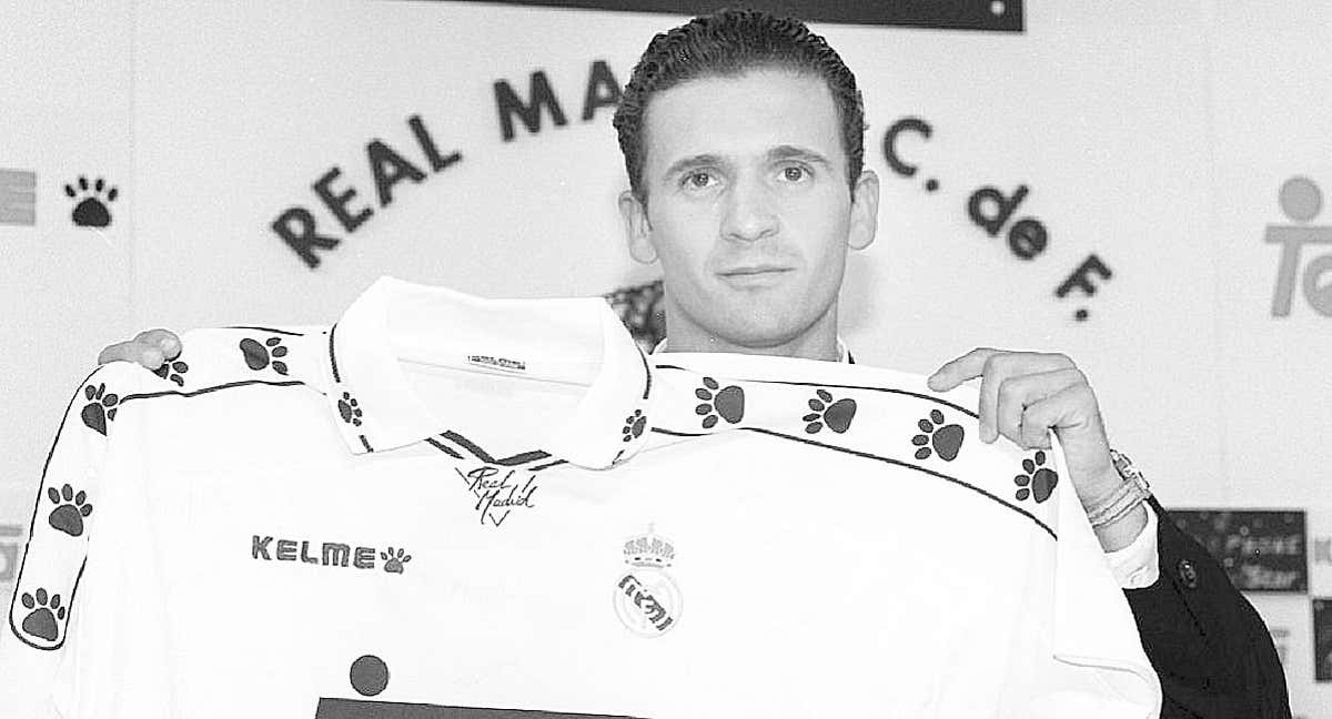 Mijatovic, en su presentación como jugador del Real Madrid.