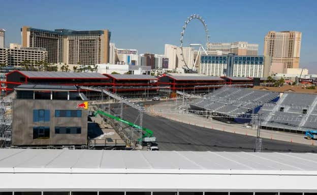 Obras de preparación del GP de Las Vegas 2023 de F1. Las Vegas GP