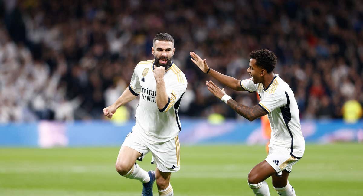 Carvajal, celebrando un gol.