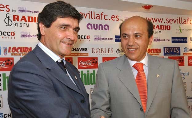 Juande Ramos y Del Nido el día de la presentación del técnico ciudadrealeño.