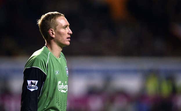 Chris Kirkland, en la portería del Liverpool. Getty Images