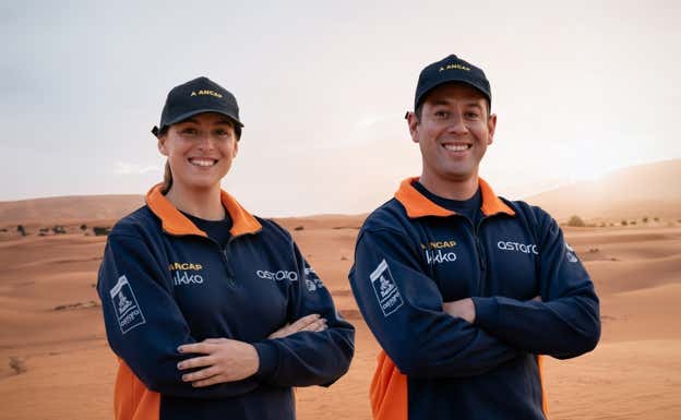 Patricia Pita y su copiloto, Paolo Boggioni.  Astara