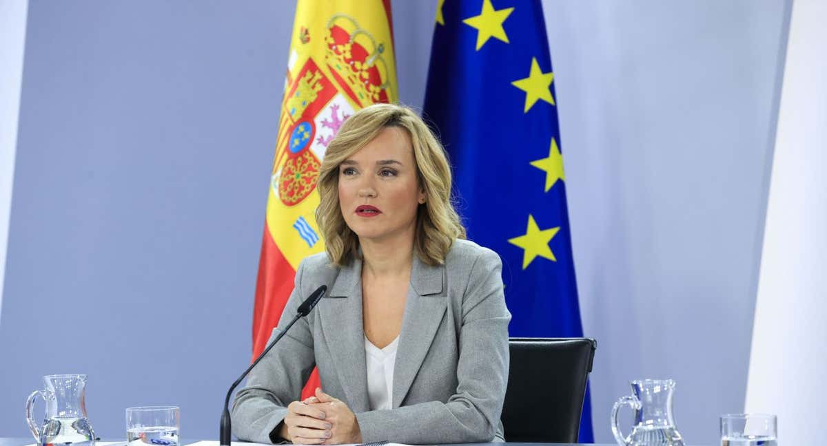Pilar Alegría en una rueda de prensa posterior al Consejo de Ministros. /EFE