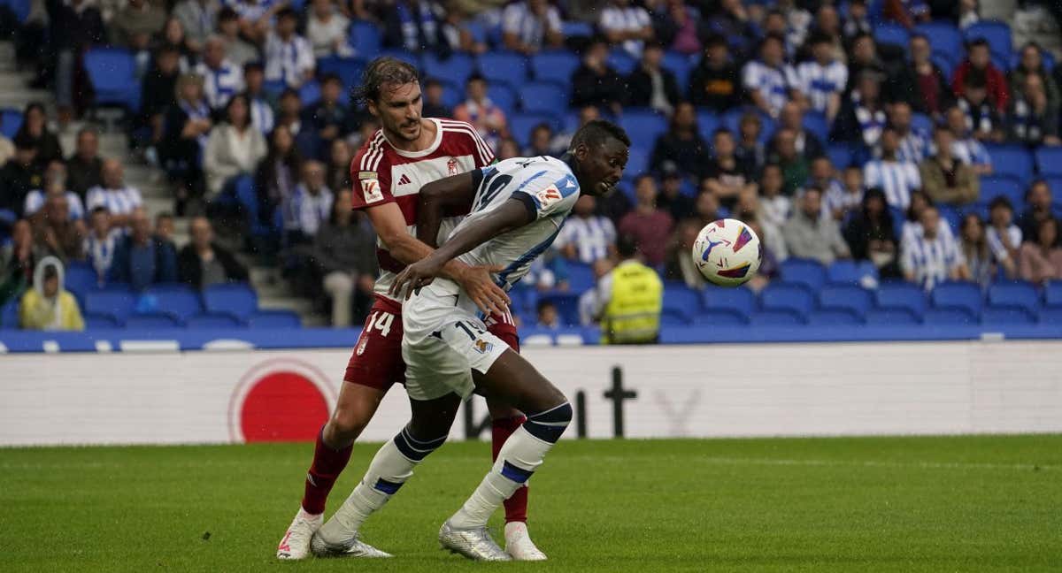 Umar Sadiq, en un lance del partido frente al Granada. /Efe