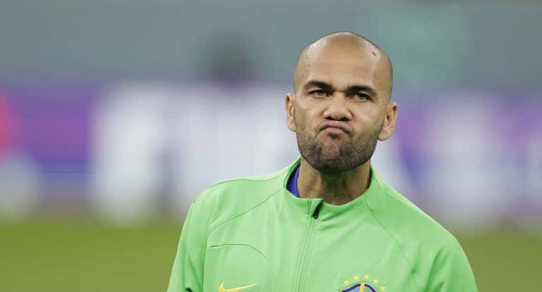 Dani Alves, en un partido con la Selección de Brasil.