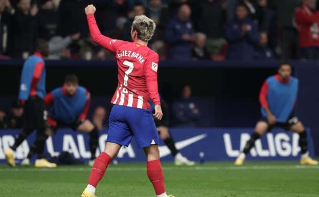 Girezmann marcó el 1-0 ante el Mallorca en el minuto 63. AFP
